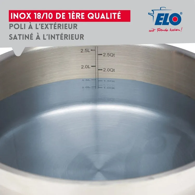 Ensemble de 1 Poêle de cuisson 28 cm et 2 faitouts 16 et 20 cm Elo Profi Citrin