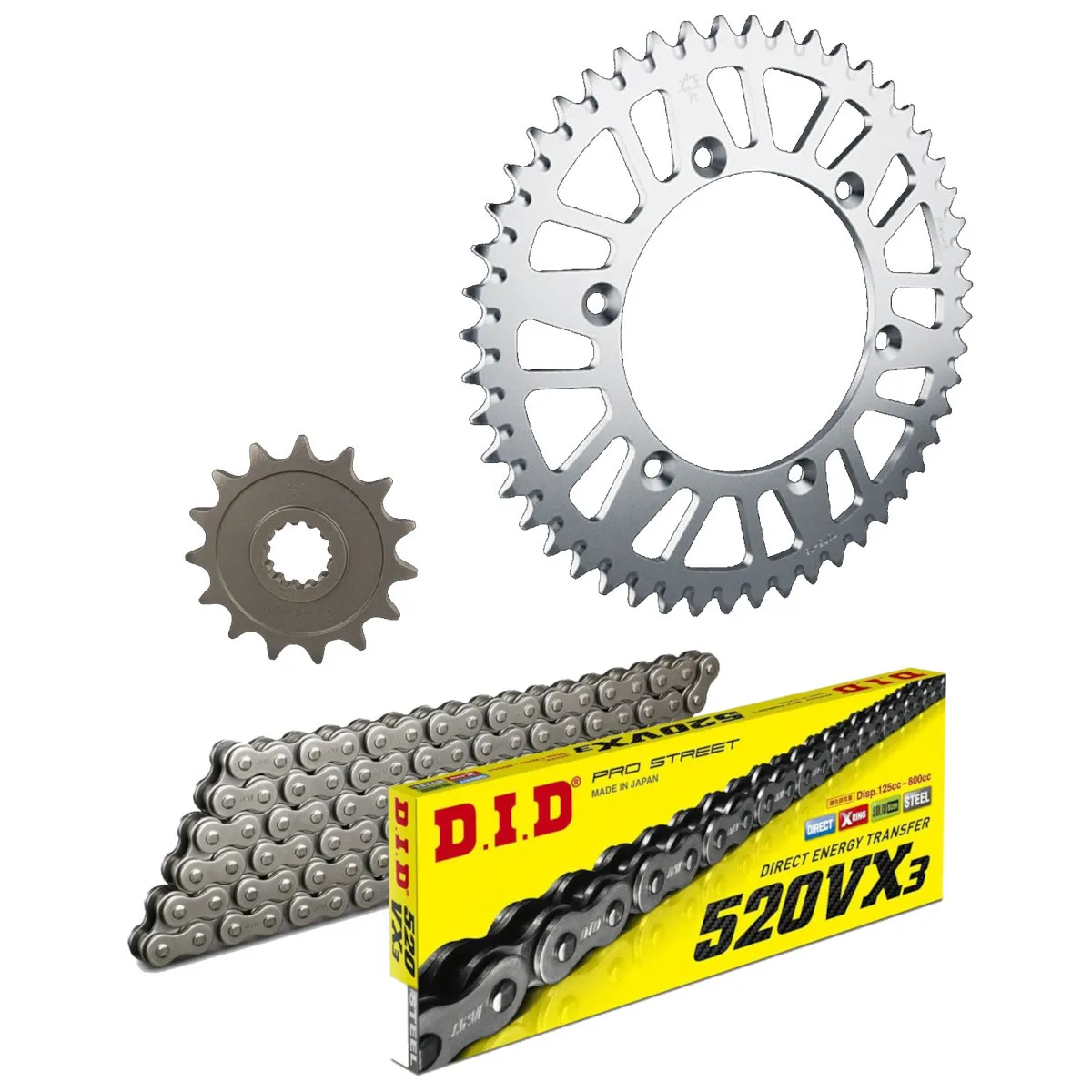 Kit chaine 520 acier DID - HONDA 250 CRF L 2013-2014