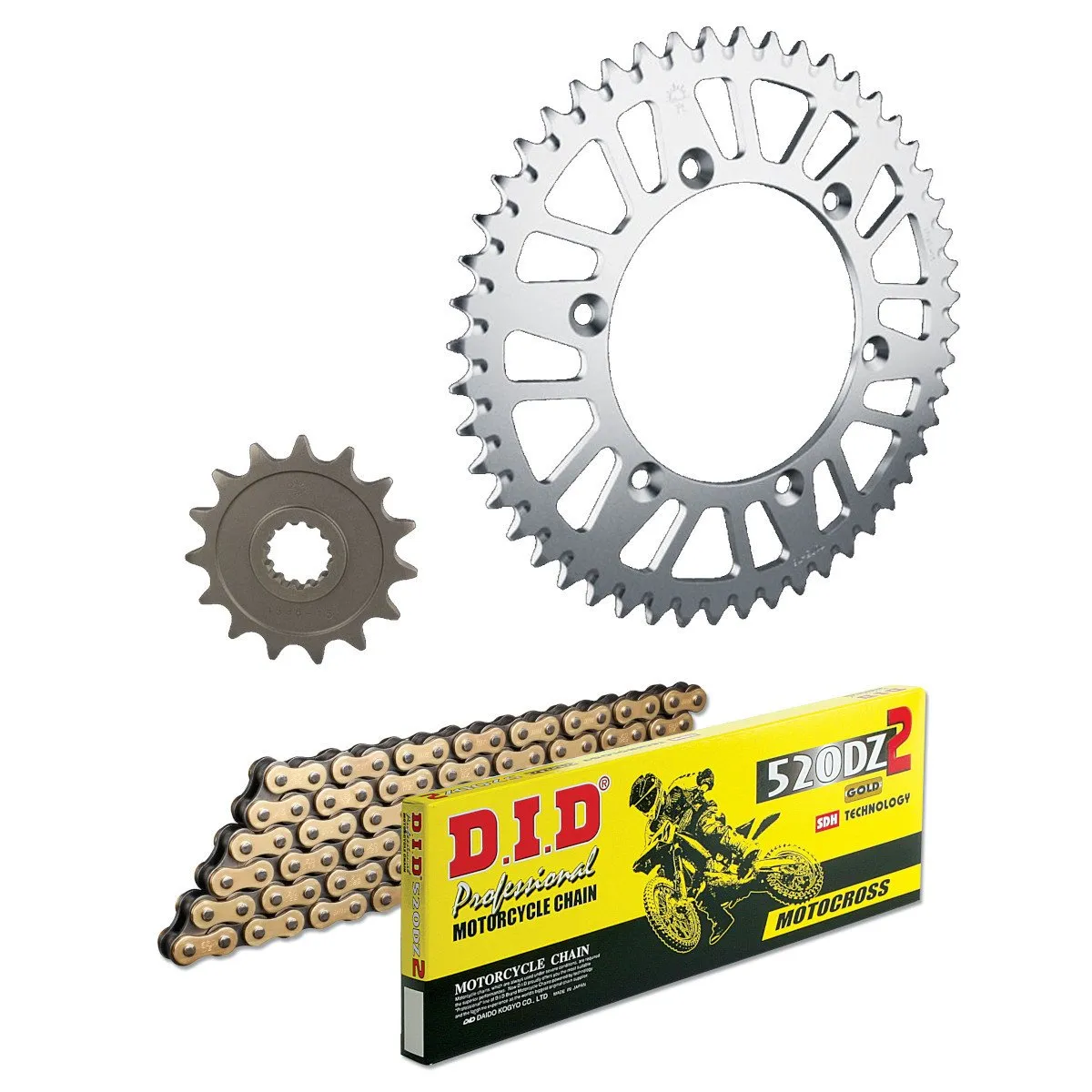 Kit chaine 520 alu DID - 125 CR R 2004-07