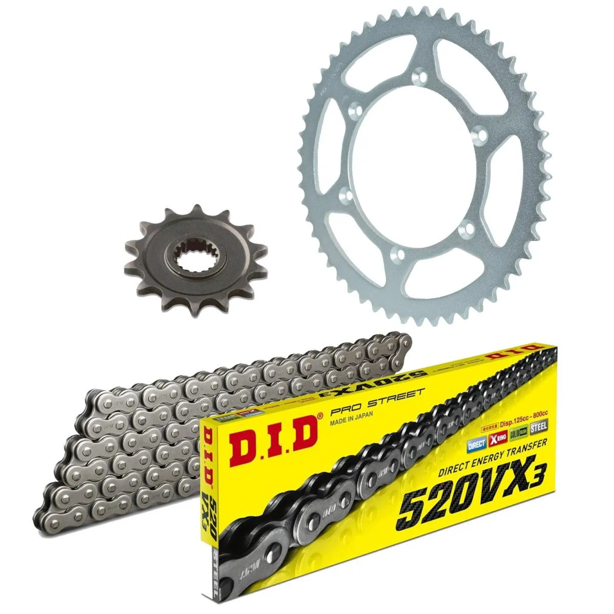 Kit chaine 520 alu DID - HONDA 250 XR R après 1996 - 520VX3