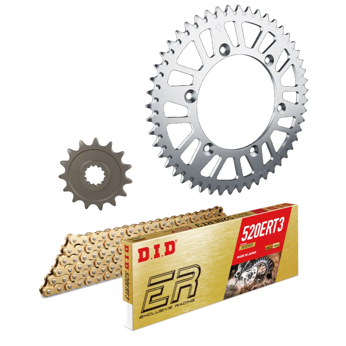 Kit chaine 520 alu DID - YAMAHA 125 YZ 2005-2021
