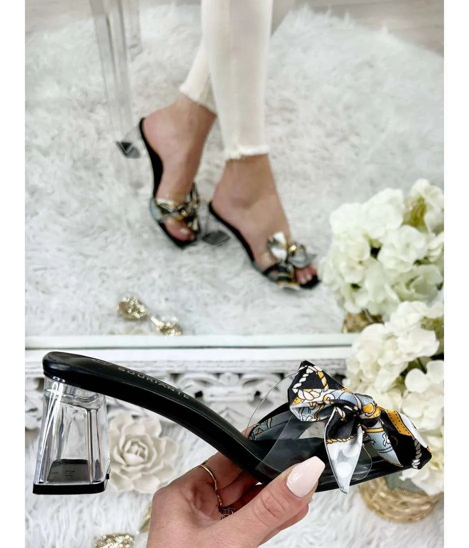 Mes jolies mules "Gold & Foulard"