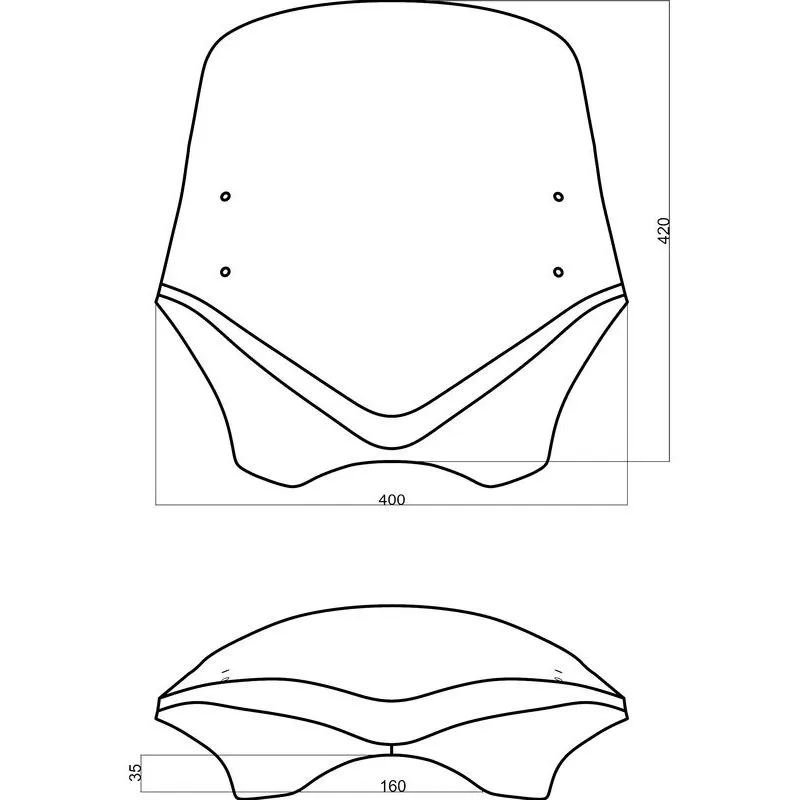 Pare-brise MRA V-Flow "C" noir avec spoiler