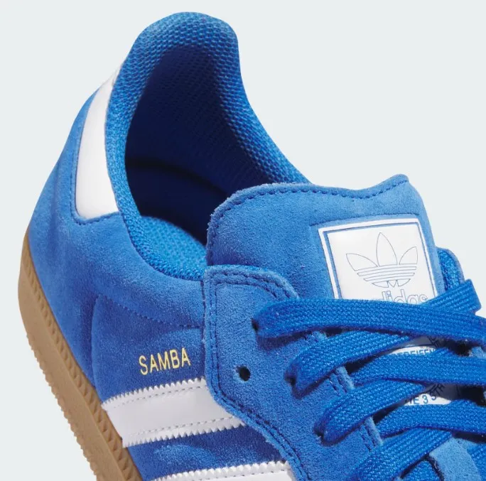 Side-Shore - samba adv blue bird cloud white gold metallic adidas skateboarding - women women - side-shore