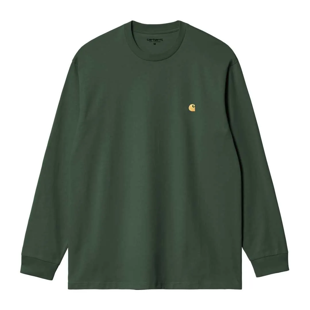 T-shirt manches longues : CARHARTT WIP CHASE LS TSHIRT Sycamore Tree gold - Bamboo Skateshop