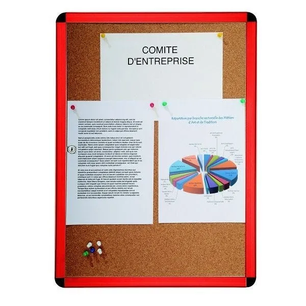 Vitrine d'affichage d'intérieur - Fond liège - H95,1cm x L52,0cm x 3,3cm